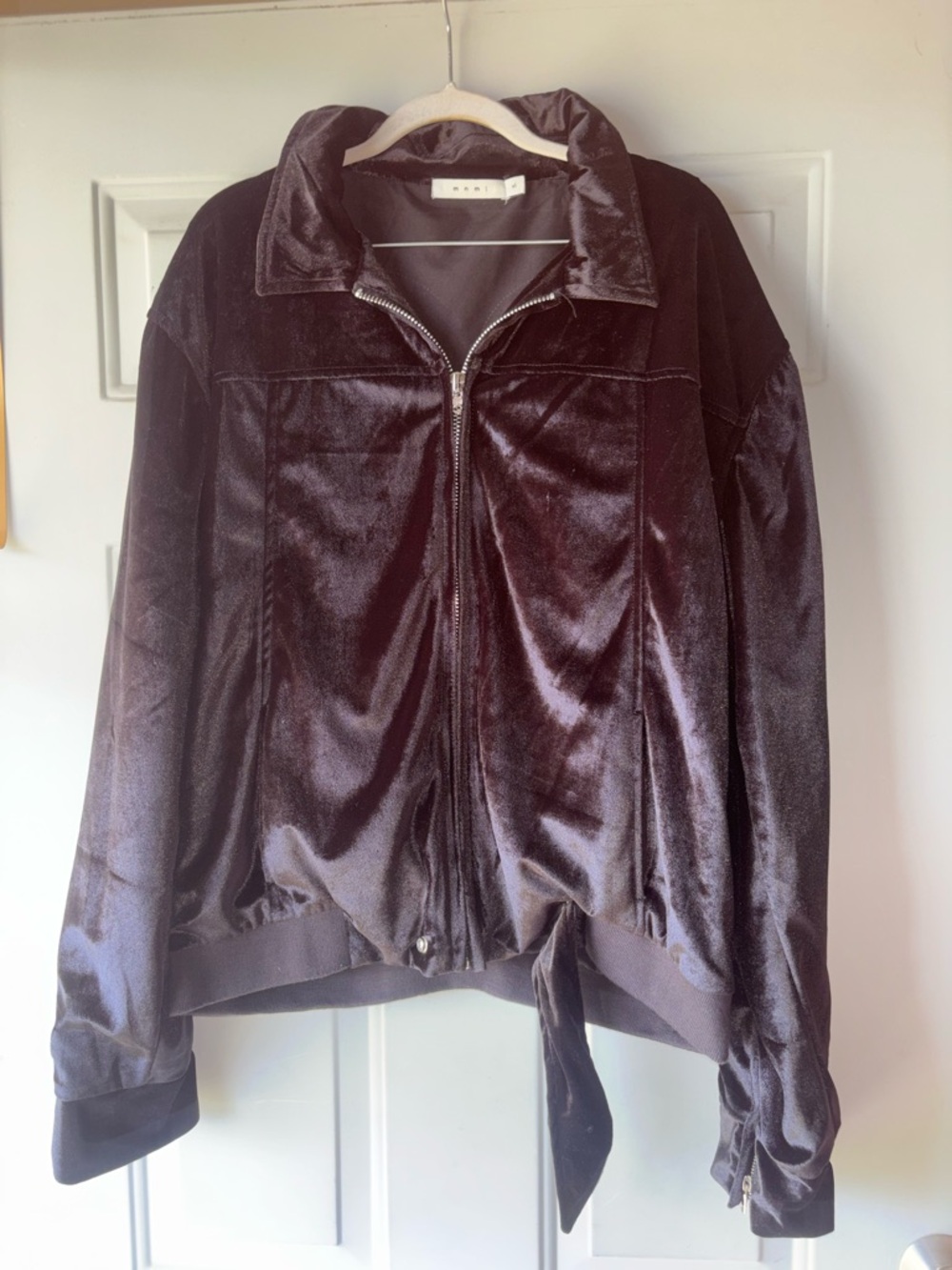mnml black velvet jacket size XL